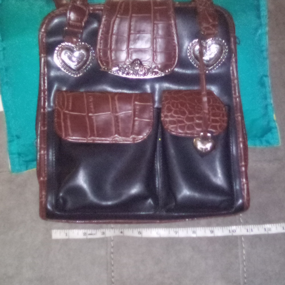 Black and Brown  heart themed purse